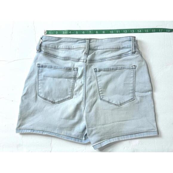 NINE WEST Light Blue High Rise Denim Shorts with Buttons Front Women's Shorts 4 - Picture 9 of 14